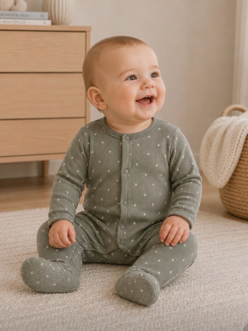 Quincy Mae Organic Cotton Footie Sleeper, Gender Neutral, Rylee + Cru Baby